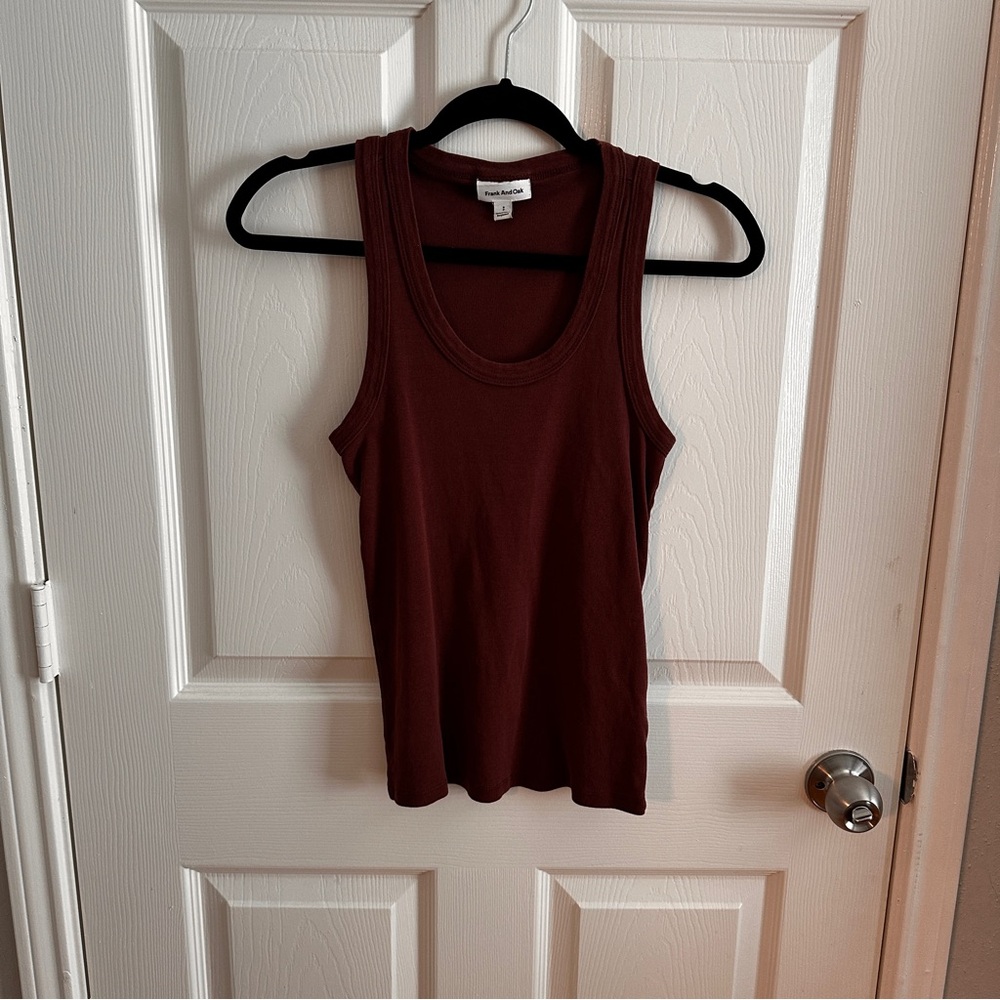 **SOLD** brown cotton tank top